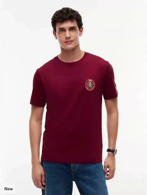crest patch smooth cotton pocket t shirt