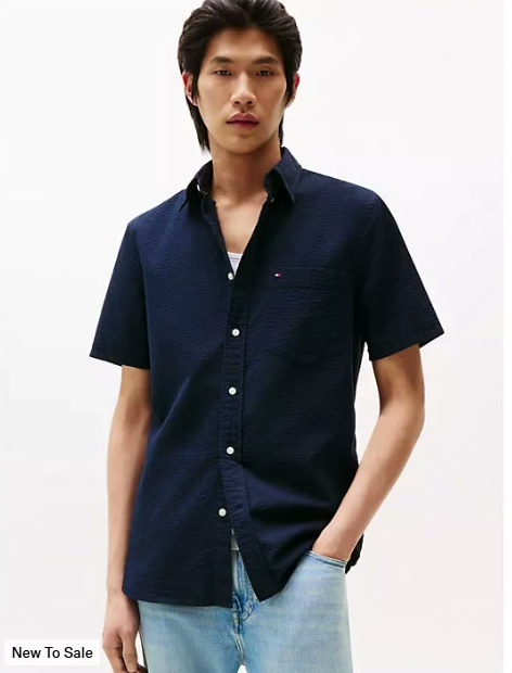 regular fit seersucker shirt