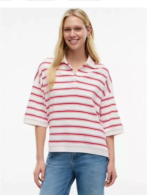 oversized fit striped polo