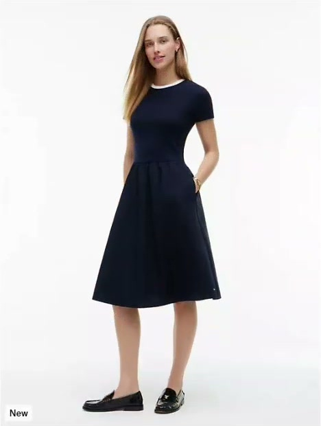mixed media t shirt midi dress