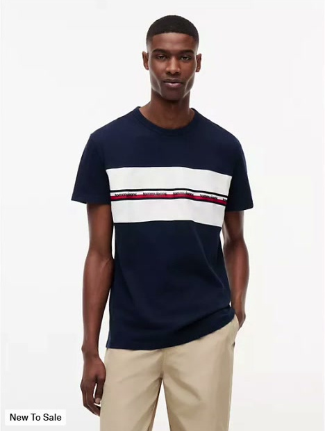 tommy jeans signature logo tape t shirt