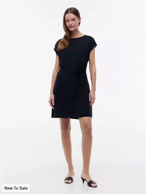 belted stretch cotton dress