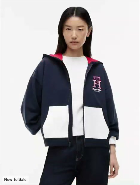 stars & stripes colorblock zip hoodie
