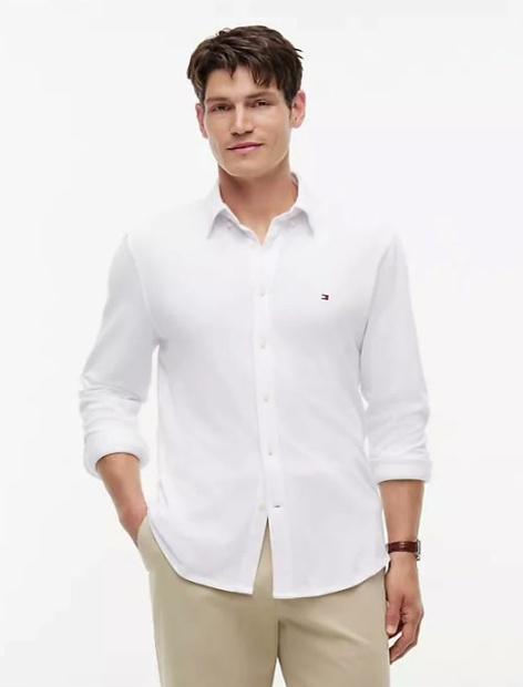slim fit lightweight pique knit hirt
