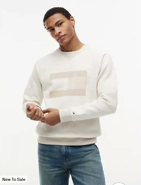 flag logo brushed back raglan sweatshirt