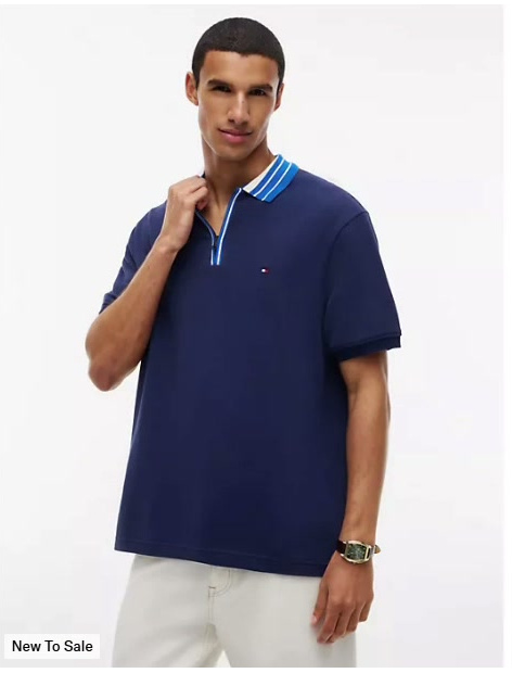 classic fit quarter zip polo
