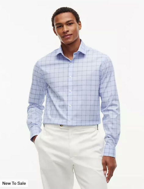 slim fit thflex plaid dress shirt
