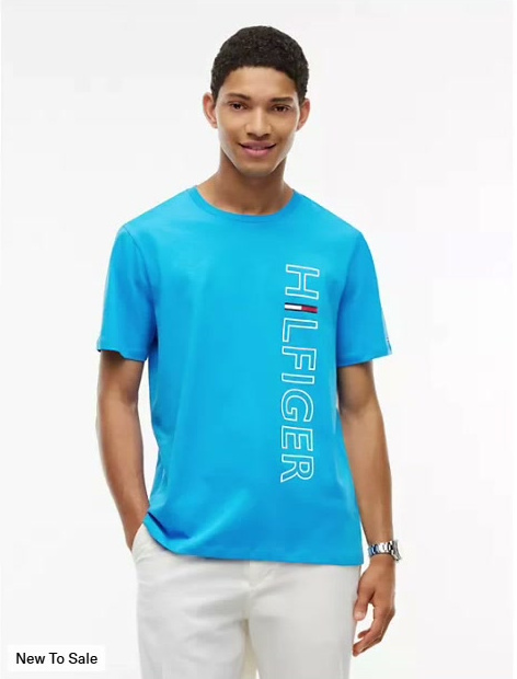 vertical hilfiger logo t shirt