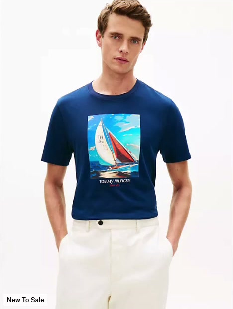 hilfiger sailing photo print t shirt