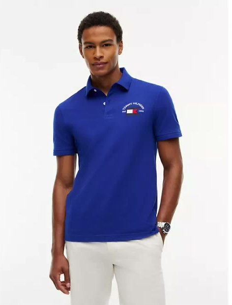 regular fit hilfiger boating flag polo