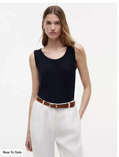 linen blend jersey tank top