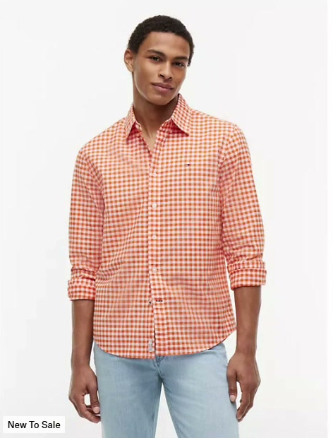 regular fit gingham oxford shirt