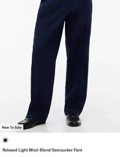 relaxed light wool blend seersucker pant