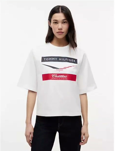 tommy x cadillac f1 team boxy chevron t shirt