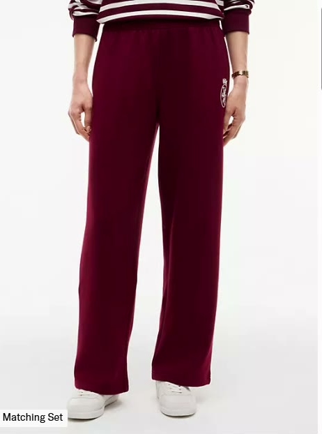varsity crest brushed back sweatpant