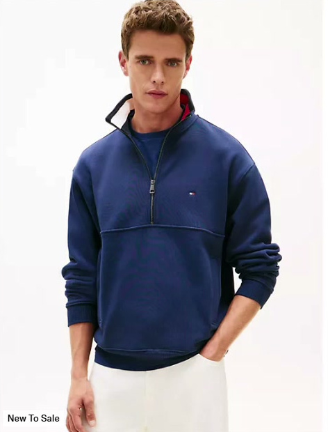 flag logo quarter zip sweatshirt