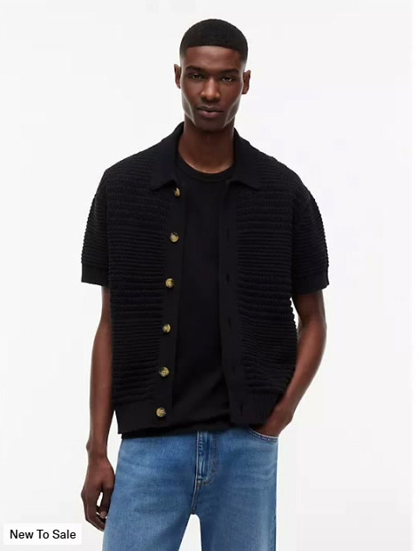tommy jeans crochet shirt cardigan