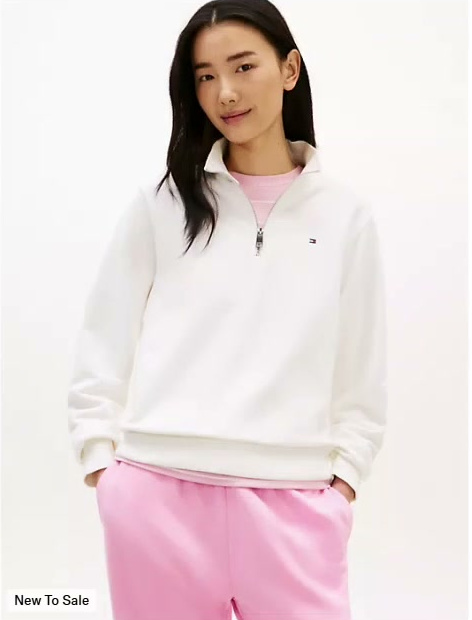 brushed back quarter zip sweatshirt