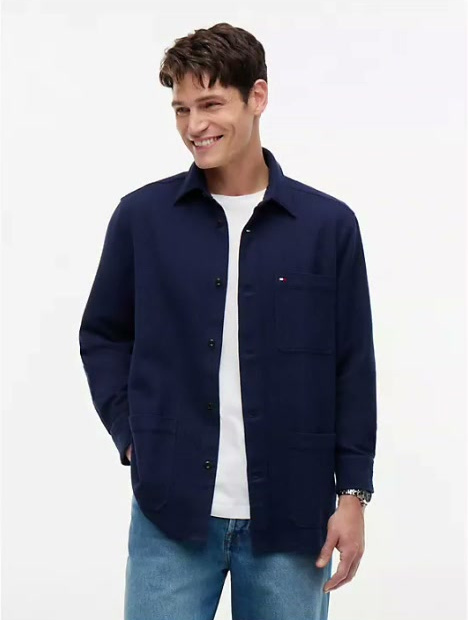relaxed fit waffle weave overshirt
