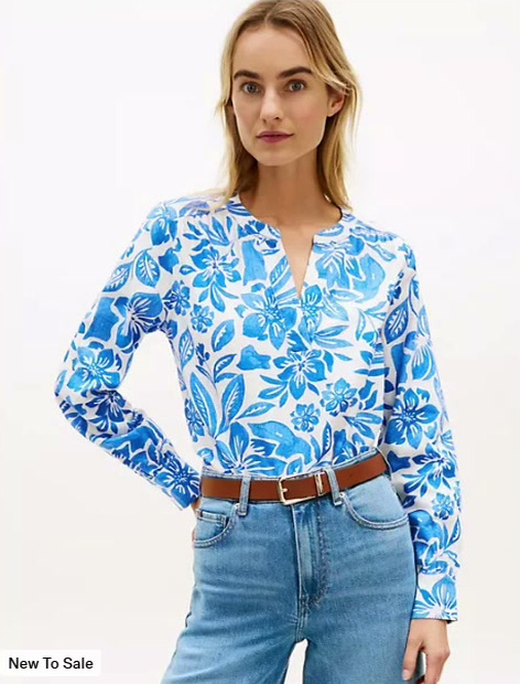 essential linen blend pullover top