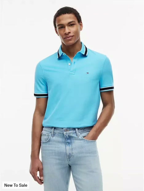 regular fit tipped wicking polo