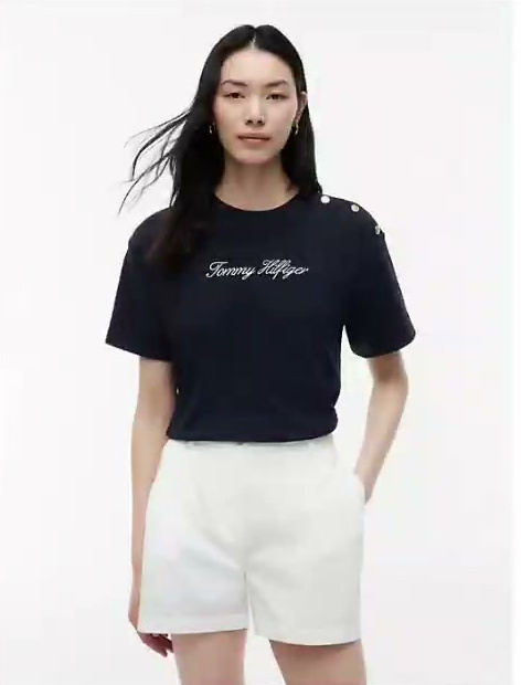 script logo cotton interlock t shirt