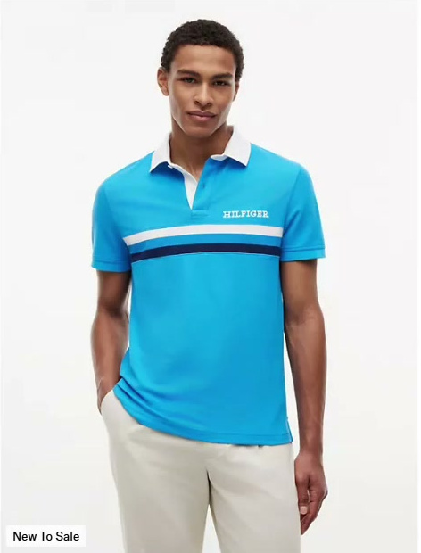 regular fit hilfiger logo wicking polo