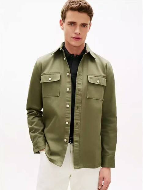 regular fit slub twill overshirt