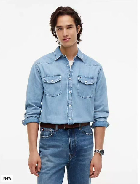regular fit denim western shirt