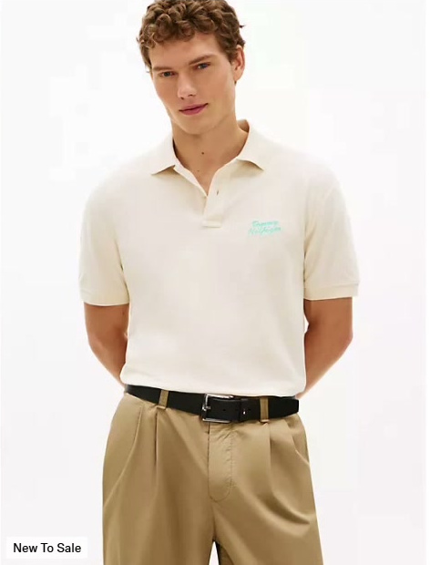 classic fit embroidered palm tree polo