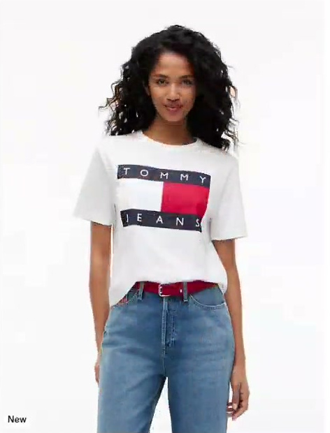 tommy jeans big flag logo boxy t shirt