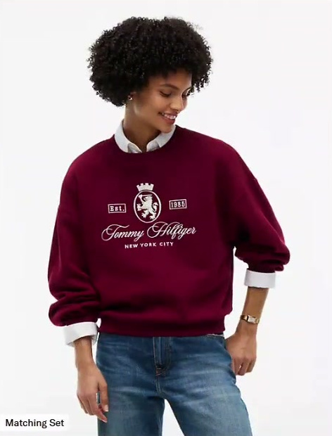 relaxed fit crest logo sweatshirt