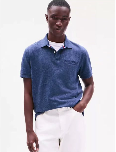regular fit monotype mouline polo