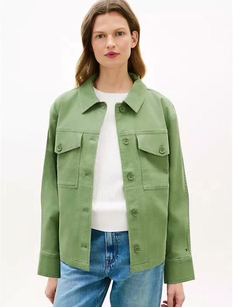 oversized twill utility shirt jacket