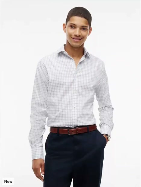 slim fit plaid thflex dress shirt