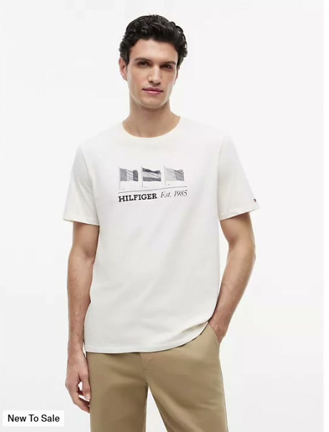 hilfiger multi flag logo t shirt