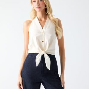pat tie front top