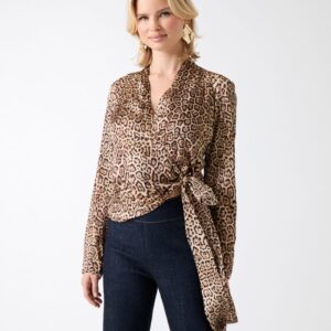 eco alanis printed wrap blouse