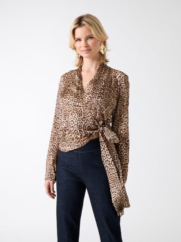 eco alanis printed wrap blouse