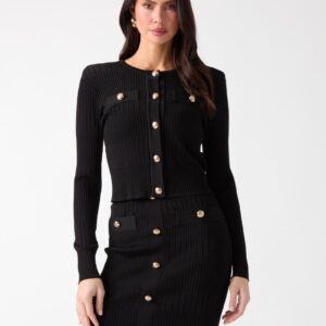 janet ribbed sweater cardigan