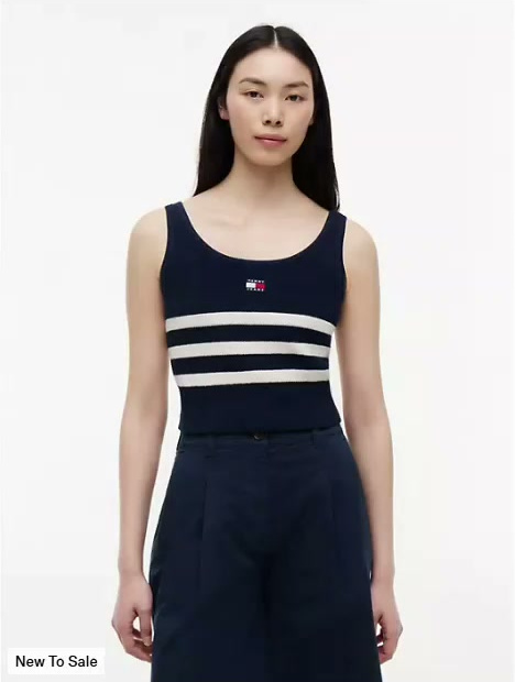 tommy jeans striped sweater tank top