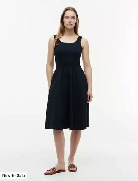 mixed media midi tank dress