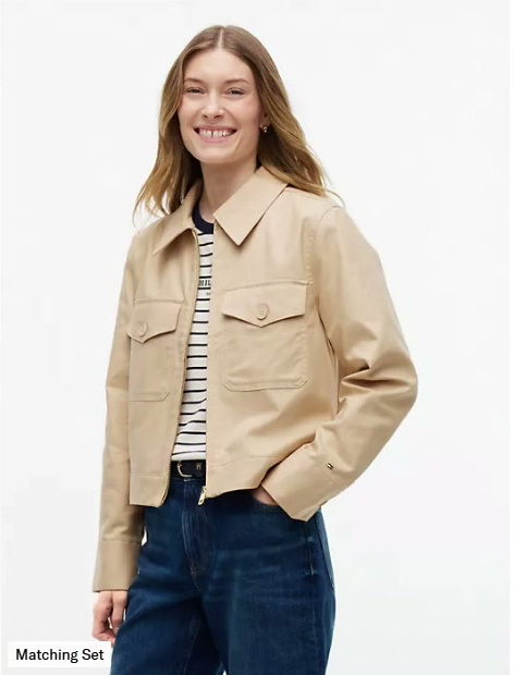 lightweight twill chino zip jacket