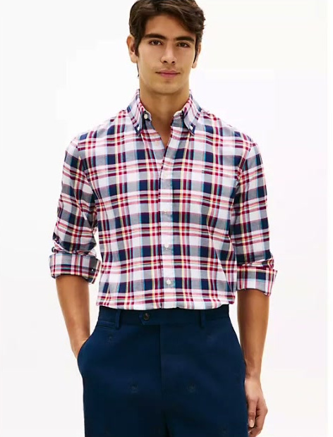 regular fit bold plaid twill shirt