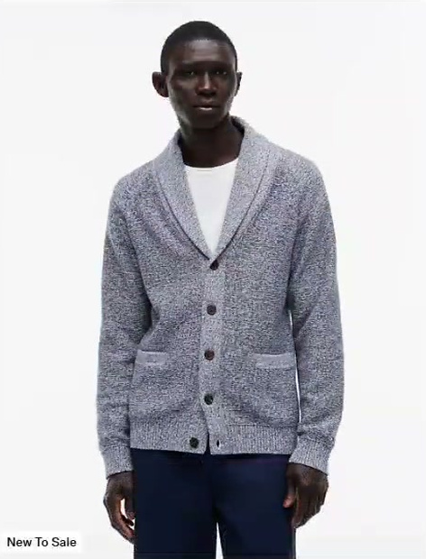 marled shawl collar cardigan