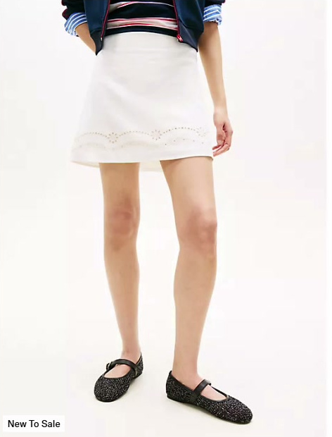 tommy jeans embroidered mini skirt