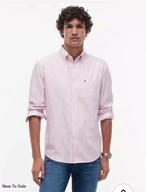 th performance striped oxford shirt