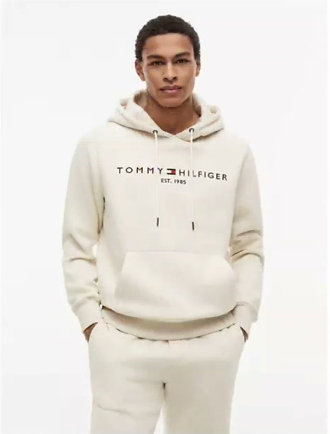 embroidered tommy logo hoodie