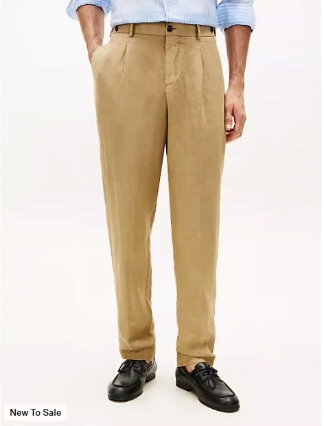 garment dyed linen tapered pant