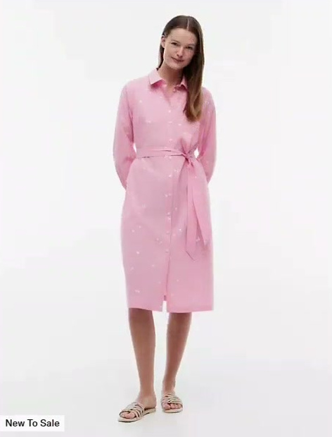 allover floral striped midi shirtdress